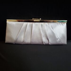 Jessica McClintock Vintage White Pleated Clutch
